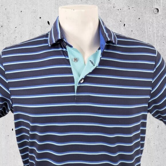 Greyson Golf Polo Mens ~ Size Large Blue Stripe - Picture 3 of 7